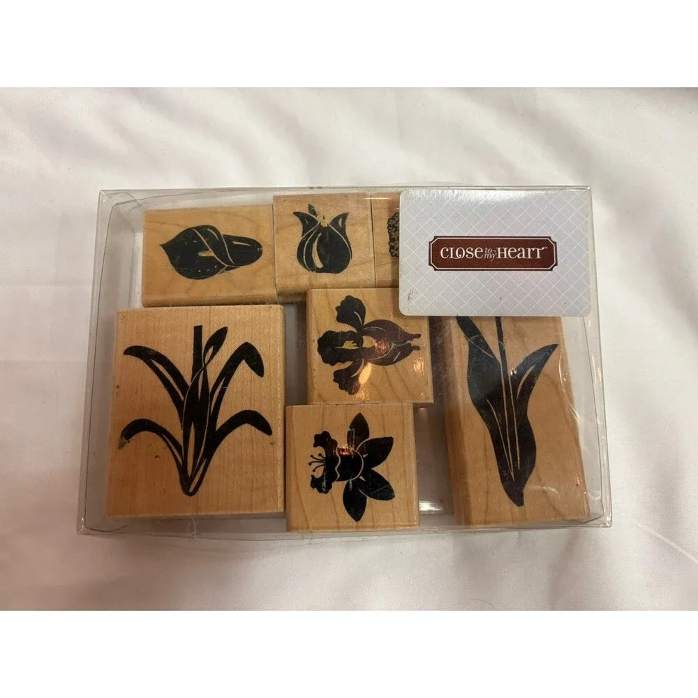 BRUSHSTROKE FLOWERS Rubber Stamp Set by Close To My Heart Lot of 8